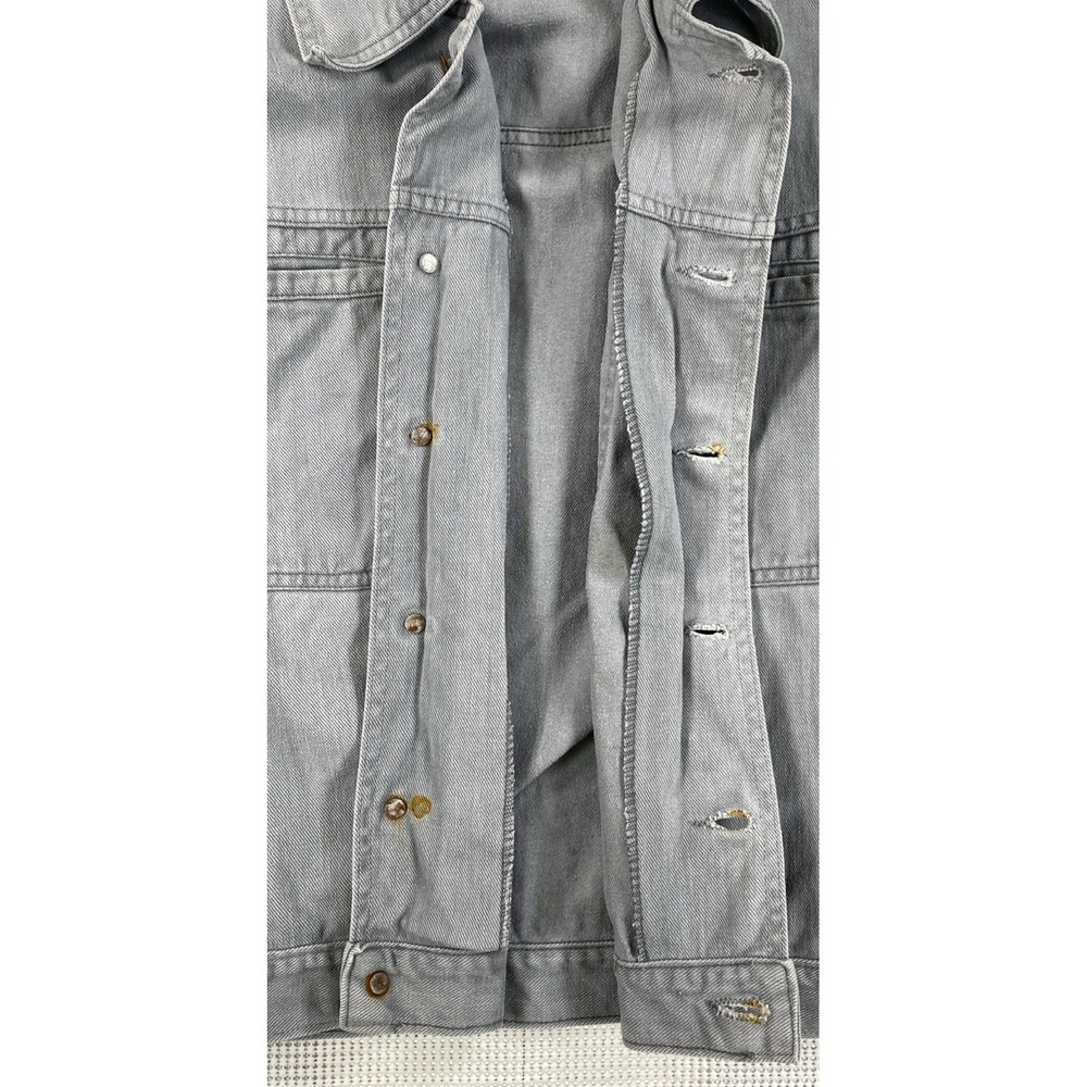 Vintage Levi's Denim Jacket Women's Medium Gray Distressed White Tab - Picture 12 of 12